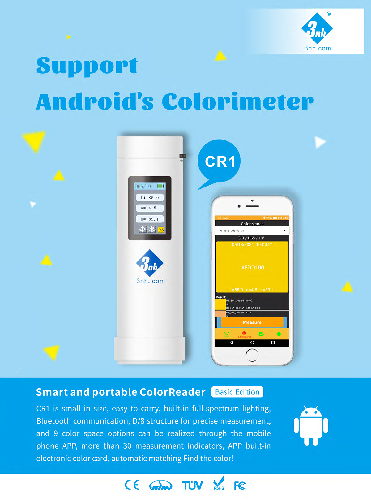 3nh CR1 ColorReader Taşınabilir Akıllı Renk Ölçer